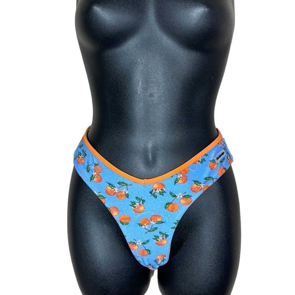 Blackbough isabelle bikini bottoms French terry peach high cut cheeky xs